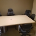 Large Boardroom Table 8 FT, Dual Stainless Steel Barrel Legs